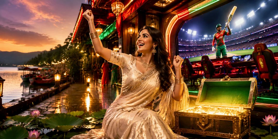 রাঙামাটিতে শাড়ি পরিহিত নারী ক্রিকেট বেটিং উপভোগ করছেন